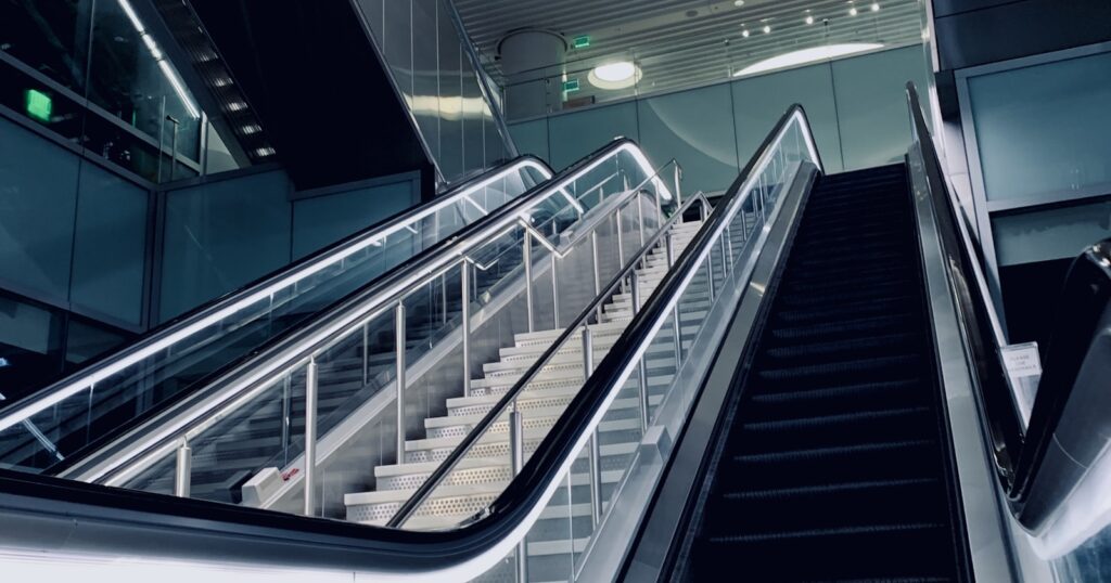 Escalator inside a building